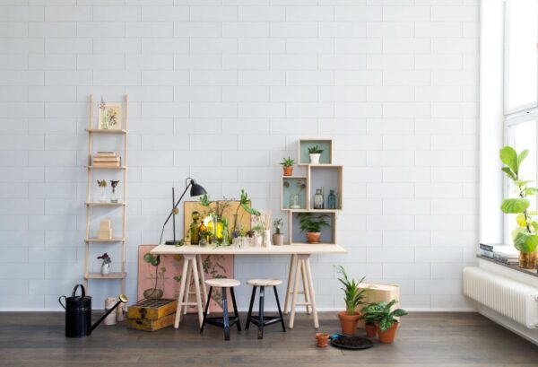 Rebel Walls pilttapeet Oblong Tiles, White R14891