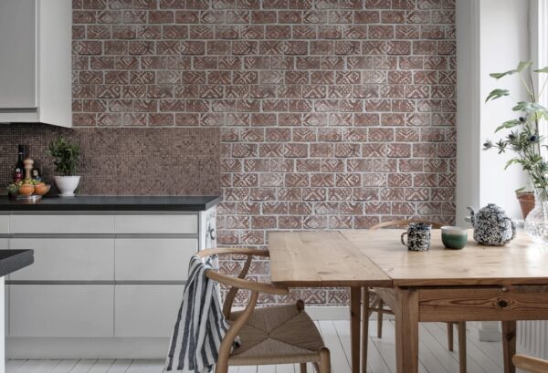 Rebel Walls pilttapeet Decorated Bricks, Red R15231