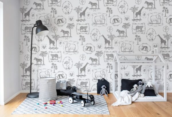 r15271_interior1 Rebel Walls pilttapeet Animal Party R15271