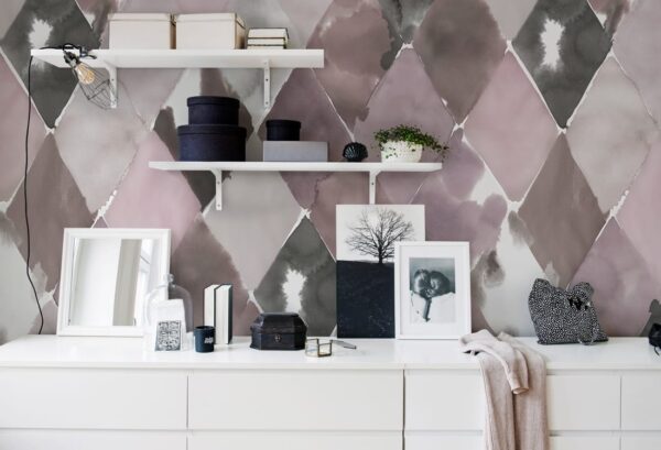 Rebel Walls pilttapeet Big Harlequin, Plum R15571