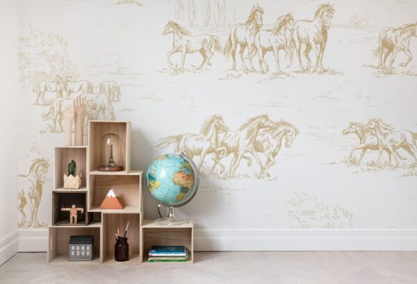 Rebel Walls pilttapeet Horse Herd, Gold R15592