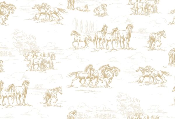 Rebel Walls pilttapeet Horse Herd, Gold R15592