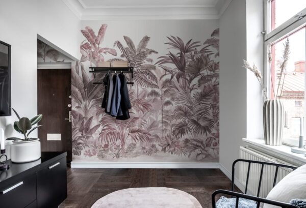 Rebel Walls pilttapeet Pride Palms, Plum R15903