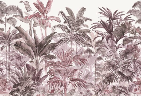 Rebel Walls pilttapeet Pride Palms, Plum R15903