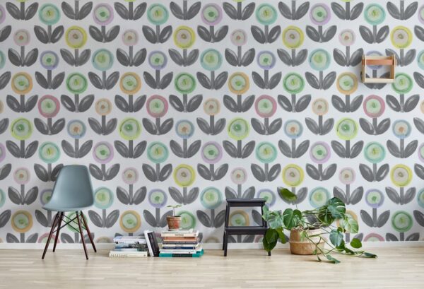 Rebel Walls pilttapeet Flower Parade, Licorice R16712