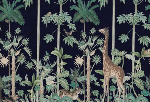 r16792_product Rebel Walls pilttapeet Giraffes Stroll, Nightfall R16792