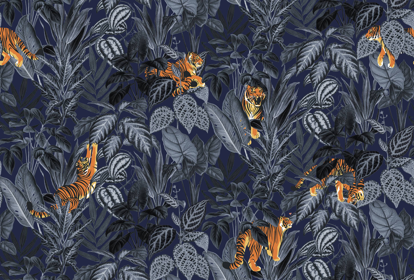 Rebel Walls pilttapeet Mischievous Tigers, Moonlight R16813