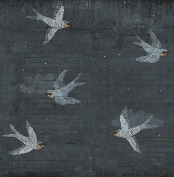 r16972_product Rebel Walls pilttapeet Concrete Art, Night Swallow R16972