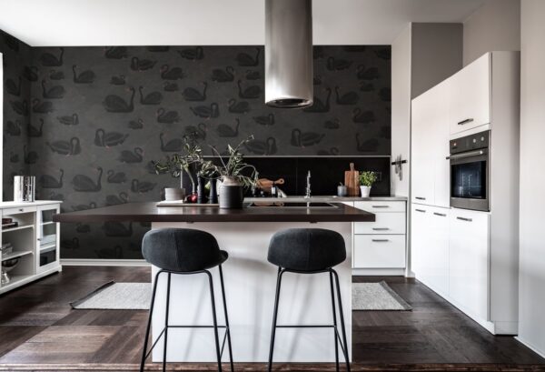 Rebel Walls pilttapeet Cygne, Noir R17121