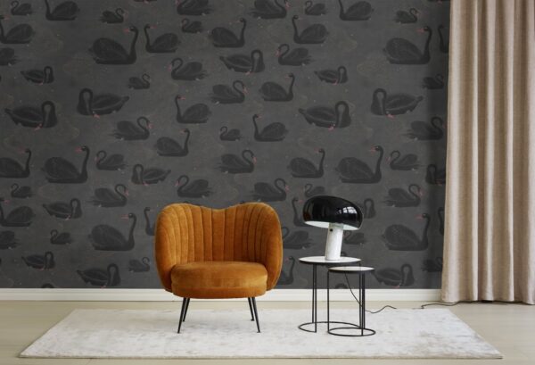 Rebel Walls pilttapeet Cygne, Noir R17121