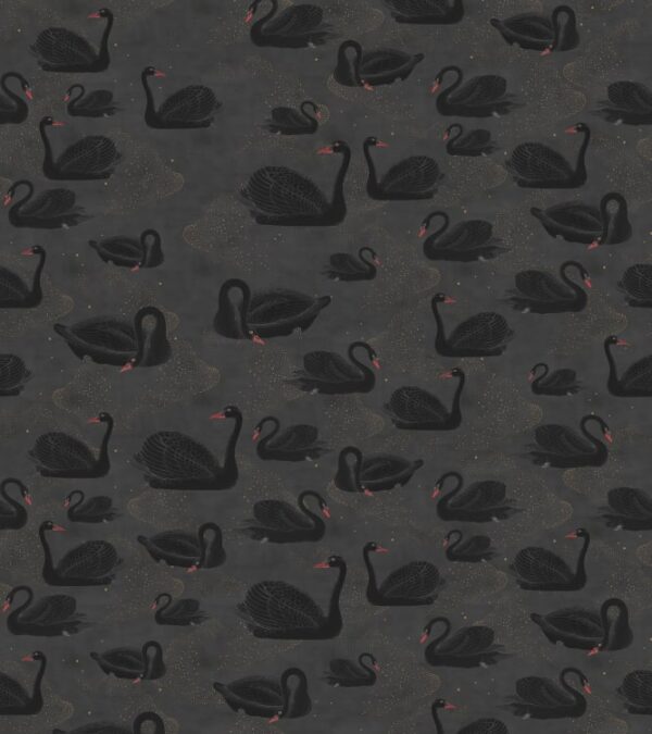 Rebel Walls pilttapeet Cygne, Noir R17121
