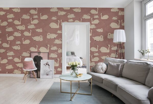 r17122_interior2 Rebel Walls pilttapeet Cygne, Rose R17122