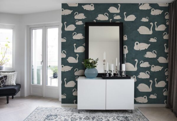 r17123_interior2 Rebel Walls pilttapeet Cygne, Bleu R17123