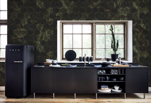 r17181_interior2 Rebel Walls pilttapeet Hexagon Leaves R17181