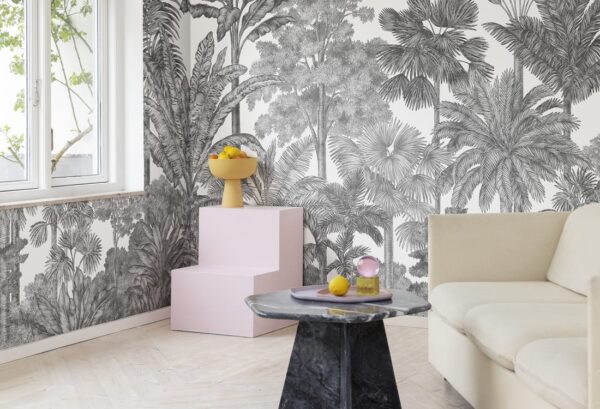Rebel Walls pilttapeet Tropical Bellewood, Graphite R17594