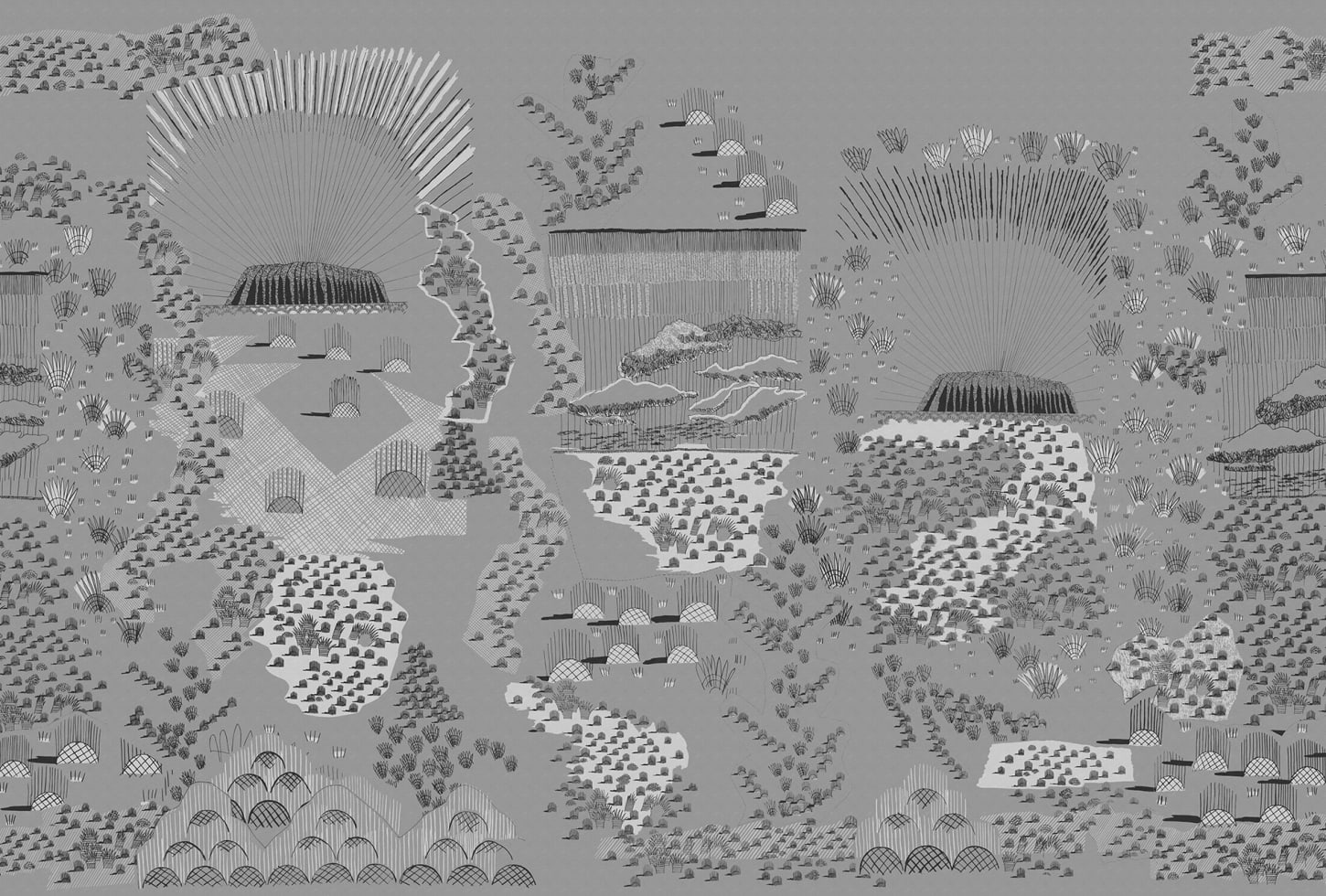 Rebel Walls pilttapeet Ayers Rock, Graphite R17932