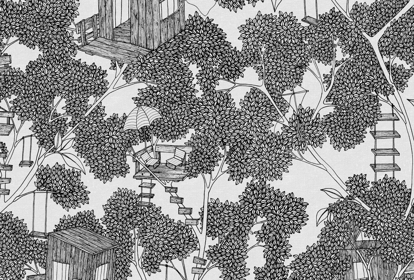Rebel Walls tapeet Treehouse, Graphite R18011