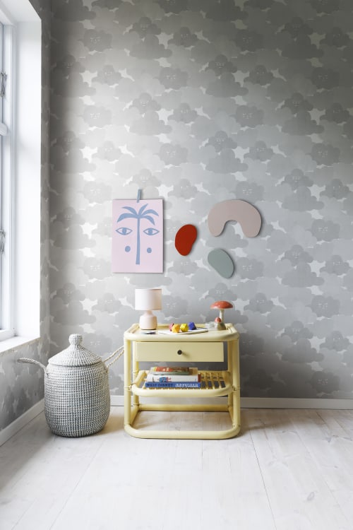Rebel Walls tapeet Happy Clouds, Graphite R18143