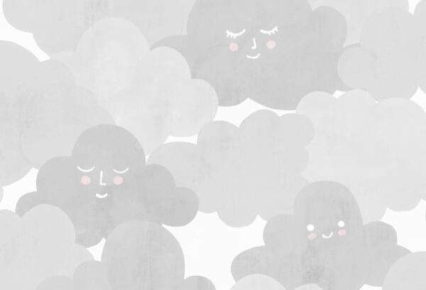 Rebel Walls tapeet Happy Clouds, Graphite R18143