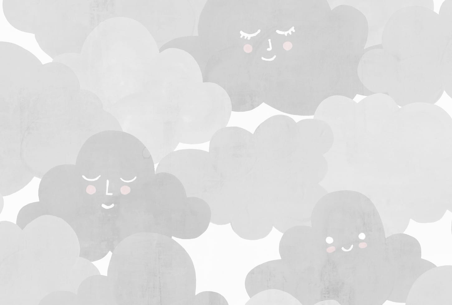 Rebel Walls tapeet Happy Clouds, Graphite R18143