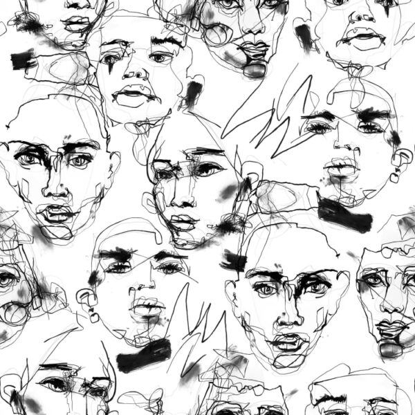 Rebel Walls pilttapeet Fala Bozetto, Graphite R18272