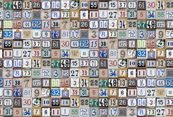 Rebel Walls tapeet Tiny House Numbers Colorful R18522