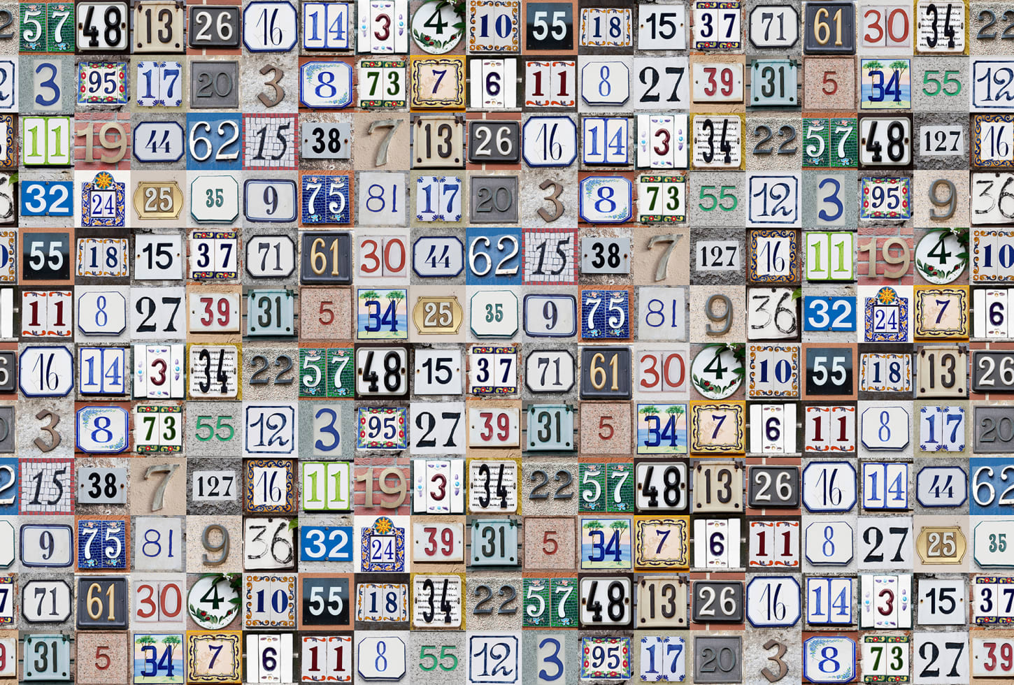 Rebel Walls tapeet Tiny House Numbers Colorful R18522