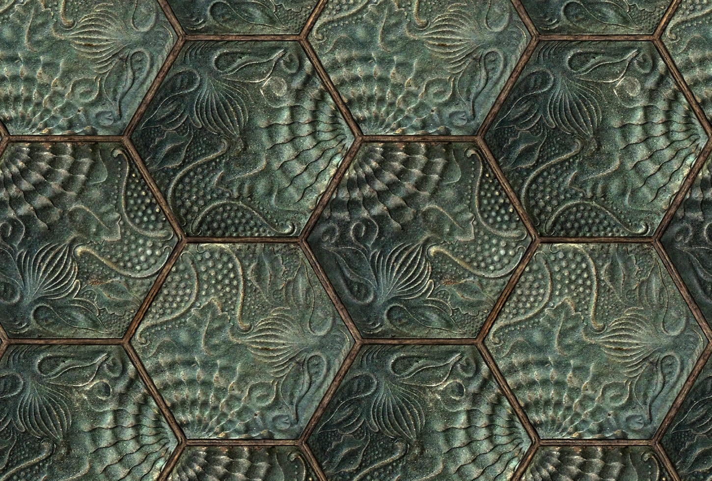 Rebel Walls tapeet Hexagon Tiles Emerald R18527
