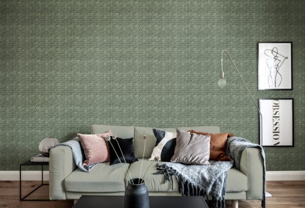 Rebel Walls tapeet Small Birch Bark Braids, Forest Green R18537