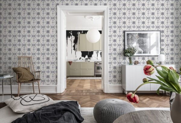 Rebel Walls tapeet Tie Dye Kaleidoscope, Gray R18542