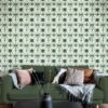 Rebel Walls tapeet Tie Dye Kaleidoscope, Green R18543