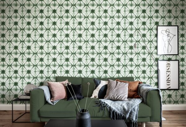 Rebel Walls tapeet Tie Dye Kaleidoscope, Green R18543
