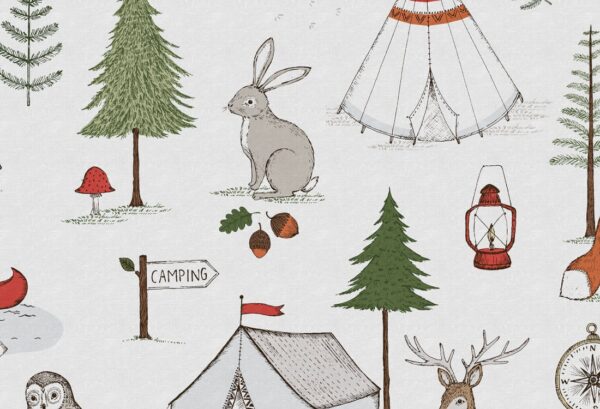 Rebel Walls tapeet Camping Trip Mini, Nature R18556