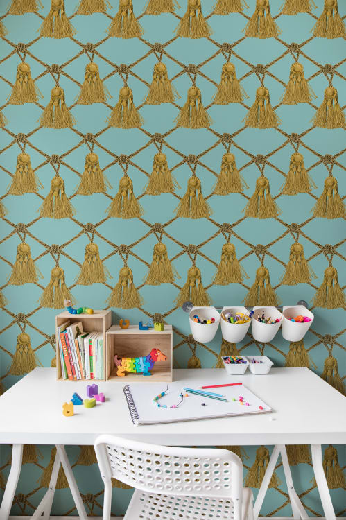 Rebel Walls tapeet Tassels, Soft Turquoise R18561