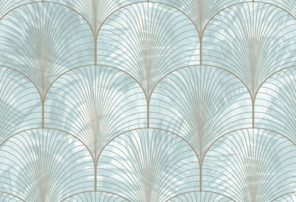 Rebel Walls tapeet Art Deco Palms, Silver R18574