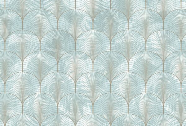 Rebel Walls tapeet Art Deco Palms, Silver R18574