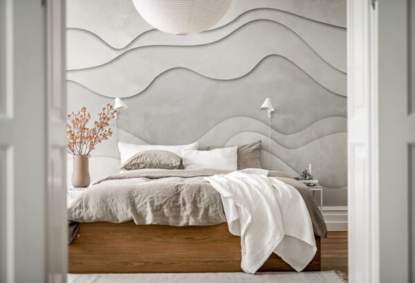 r18629_interior1 Rebel Walls pilttapeet 3D Wave, White R18629