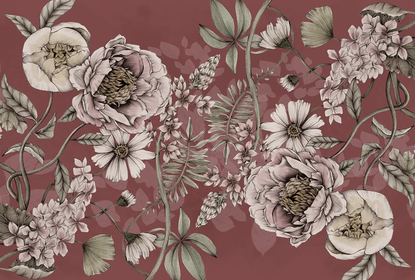 Rebel Walls pilttapeet Spring Flower, Rust R18647