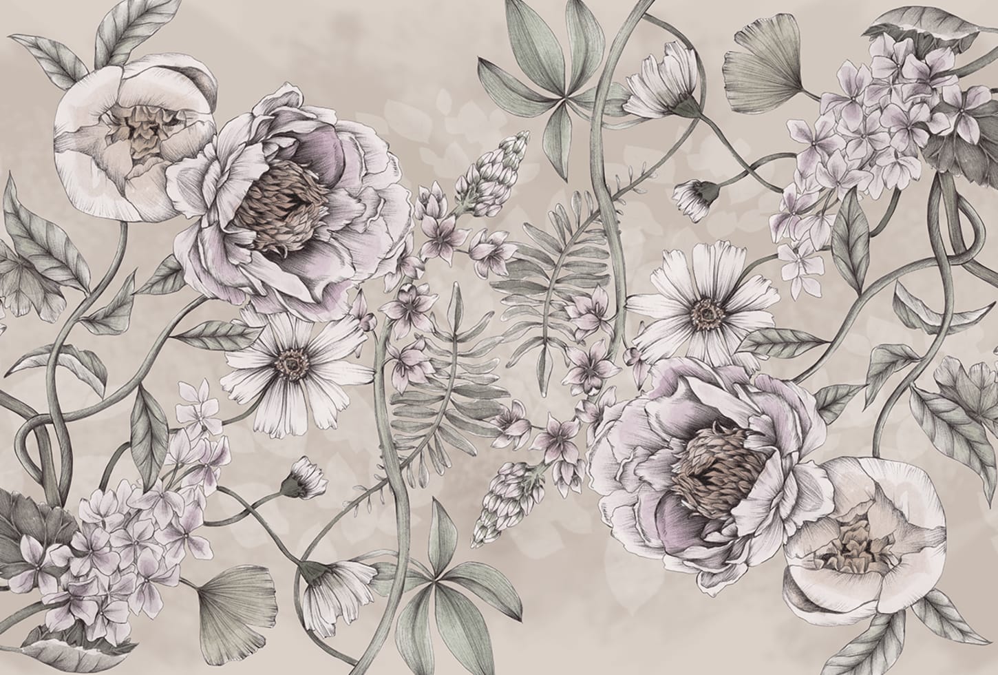 Rebel Walls pilttapeet Spring Flower, Sand R18648