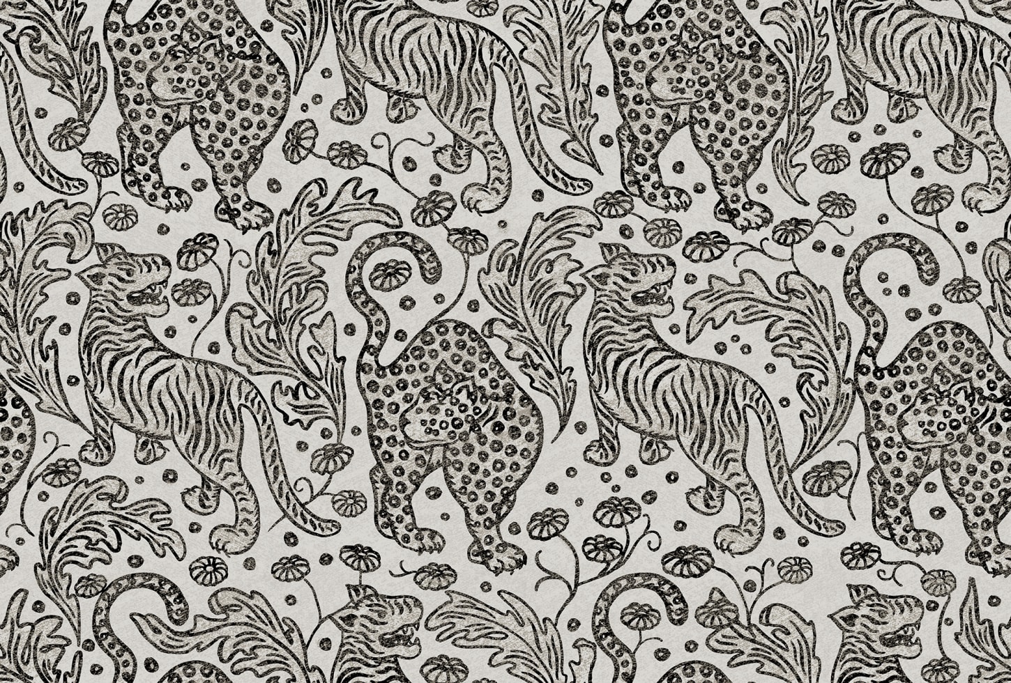 Rebel Walls tapeet Year Of The Tiger, Graphite R19215