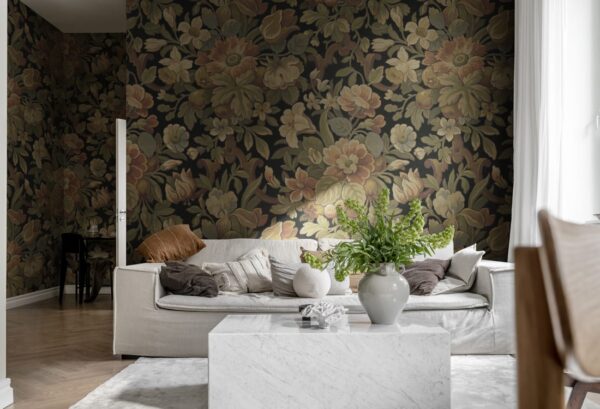 Rebel Walls pilttapeet Vintage Flora, Ebony R19241