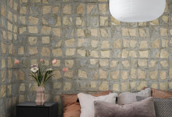 r19299_interior1 Rebel Walls pilttapeet Gold Leaves Gold R19299