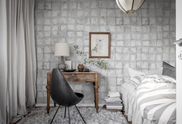 r19300_interior1 Rebel Walls pilttapeet Gold Leaves Pearl R19300