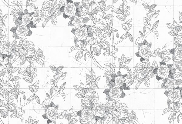 Rebel Walls pilttapeet Rose Tiles, Graphite R19310