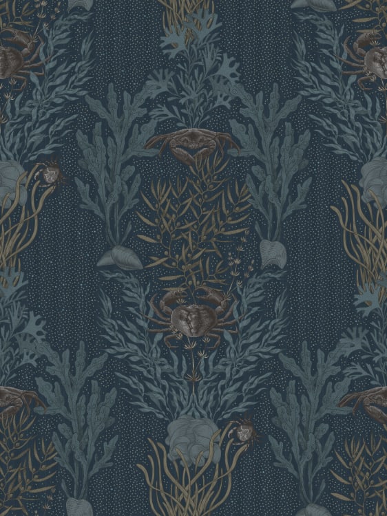 Rebel Walls pilttapeet Claws & Clams, Ocean Blue R19356