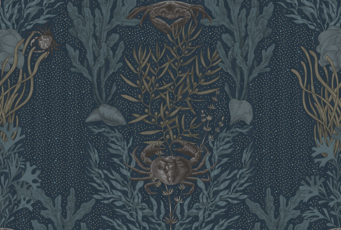 Rebel Walls pilttapeet Claws & Clams, Ocean Blue R19356