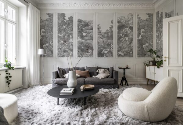 r19388_interior1 Rebel Walls pilttapeet Bellewood Panels, Graphite R19388