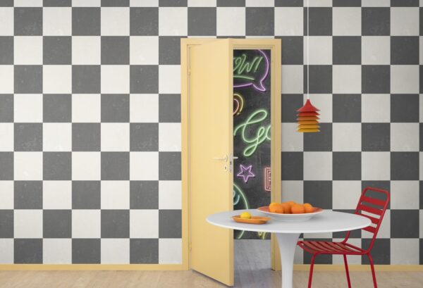 Rebel Walls pilttapeet Chess, Black & White R19415