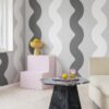 Rebel Walls pilttapeet Wobbly Black & White R19423