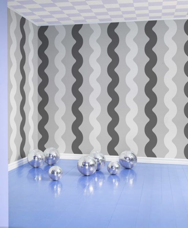 Rebel Walls pilttapeet Wobbly Black & White R19423
